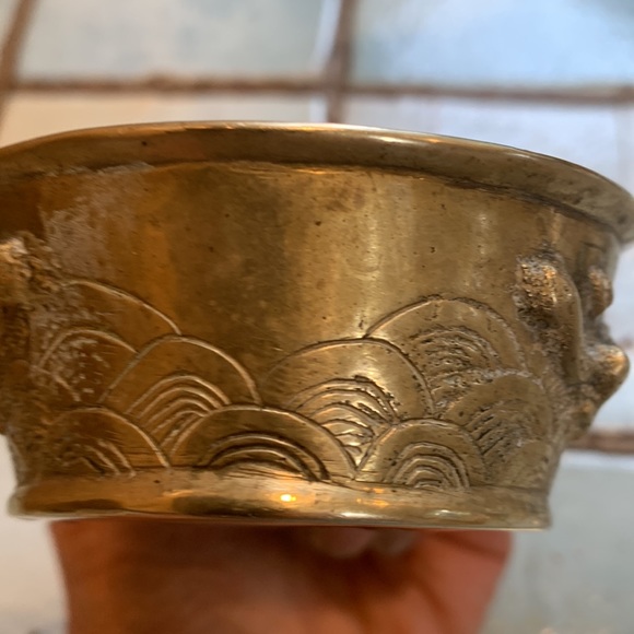 Vintage dragon figural brass miniature coal carrier - Picture 7 of 11